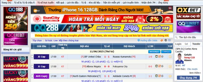 Trang web 7m được thiết kế với phong cách cực kỳ đơn giản